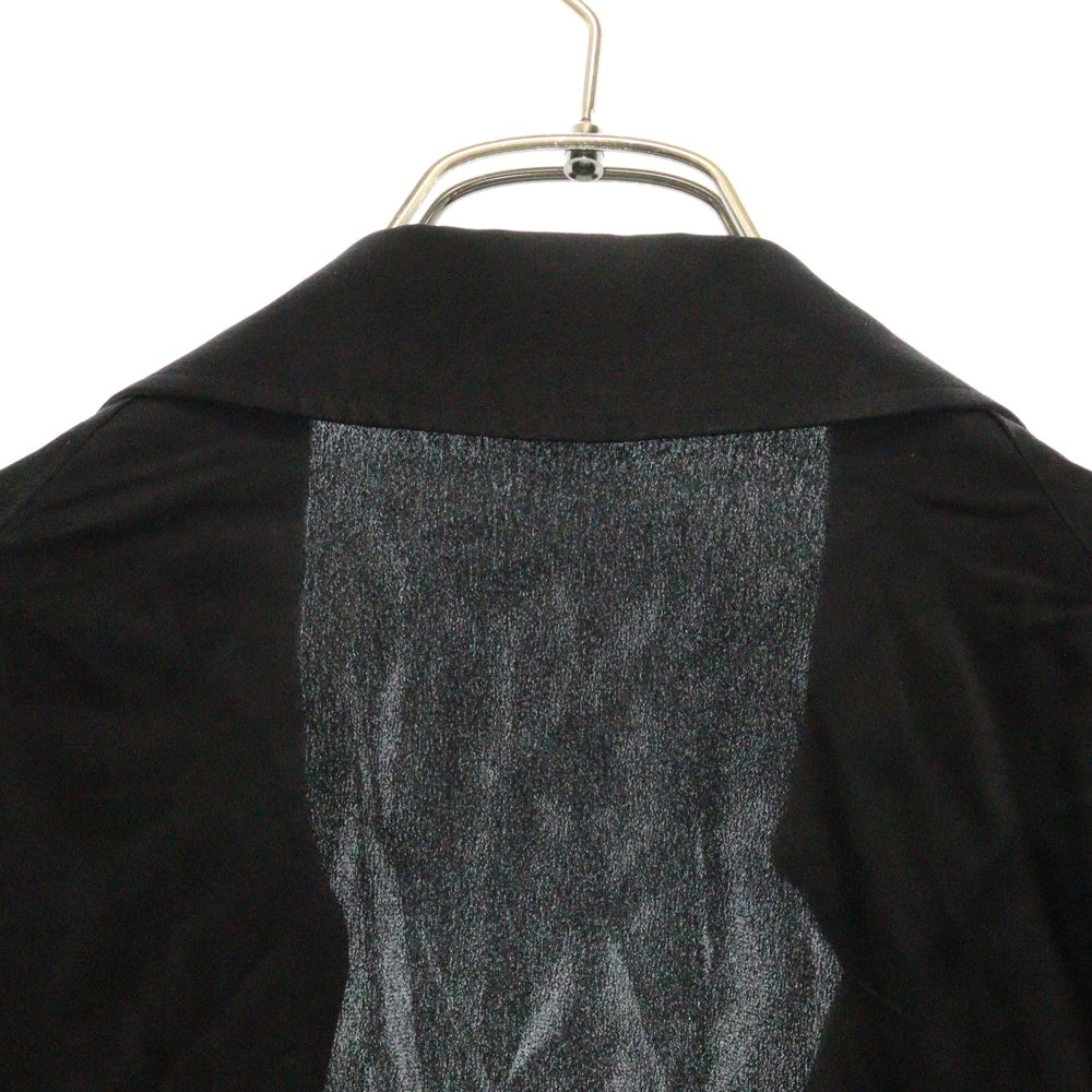 SAINT LAURENT PARIS(サンローランパリ) 23SS ヴァルーズ プルオーバー長袖スキッパーシャツ シルク ブラック 733571 Y900R