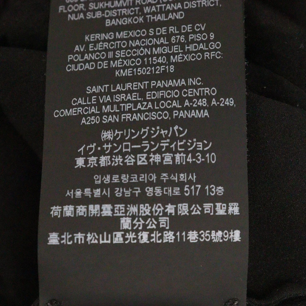 SAINT LAURENT PARIS(サンローランパリ) 23SS ヴァルーズ プルオーバー長袖スキッパーシャツ シルク ブラック 733571 Y900R