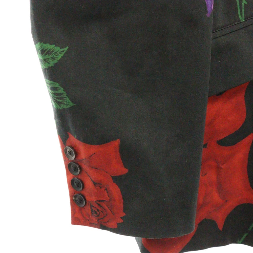 BLACK Scandal Yohji Yamamoto(ブラックスキャンダルヨウジヤマモト) 18SS 復刻スカルローズプリント テーラードジャケット HW-J65-033 ブラック