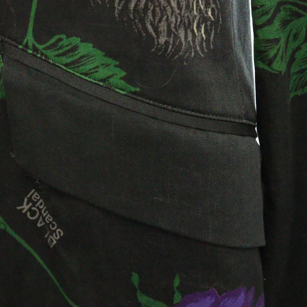 BLACK Scandal Yohji Yamamoto(ブラックスキャンダルヨウジヤマモト) 18SS 復刻スカルローズプリント テーラードジャケット HW-J65-033 ブラック