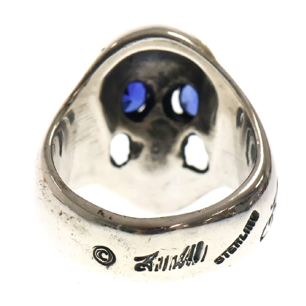 Bill Wall Leather/BWL(ビルウォールレザー) SKULL RING ブルーアイ スカルシルバーリング シルバー/ゴールド/ブルー
