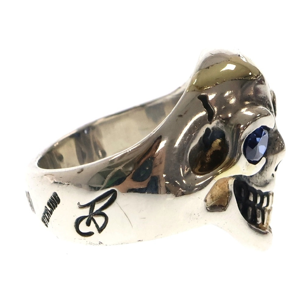 Bill Wall Leather/BWL(ビルウォールレザー) SKULL RING ブルーアイ スカルシルバーリング シルバー/ゴールド/ブルー