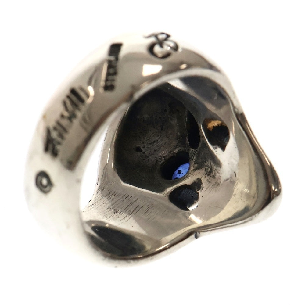 Bill Wall Leather/BWL(ビルウォールレザー) SKULL RING ブルーアイ スカルシルバーリング シルバー/ゴールド/ブルー