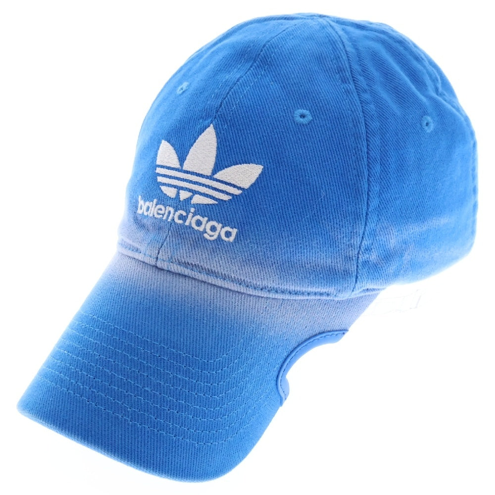 BALENCIAGA(バレンシアガ) ×adidas logo cap ロゴ刺繍 キャップ 帽子 ブルー 723759