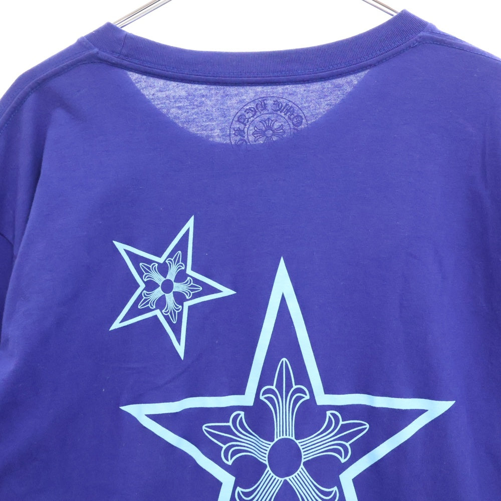 CHROME HEARTS(クロムハーツ) BLUE STAR LONG SLEEVE TEE バックスタープリントクルーネック長袖Tシャツ ブルー