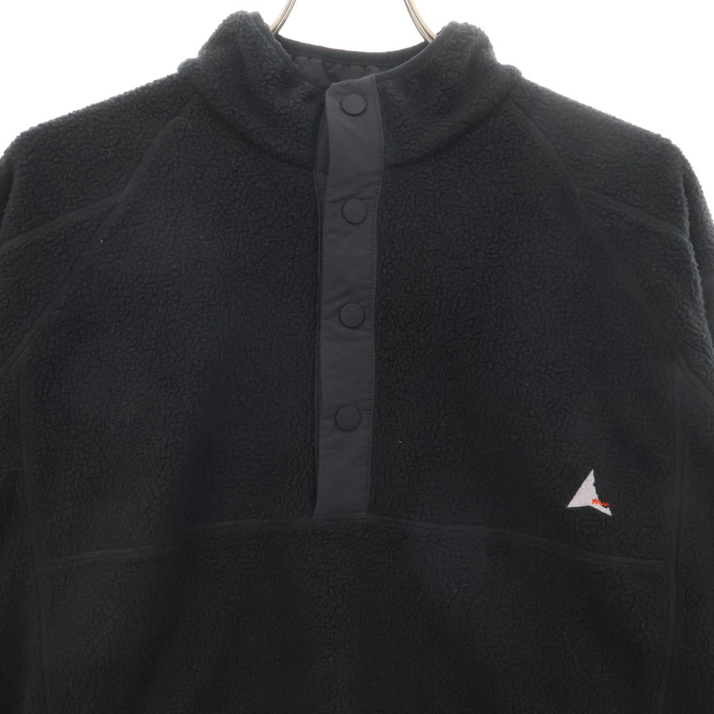 ROA(ロア) POLATEC Fleece Button Up ポーラーテック フリース プルオーバージャケット ブラック