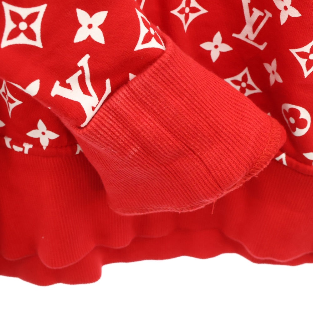 LOUIS VUITTON(ルイヴィトン) 17AW LV Box Logo Hooded Sweatshirt ×SUPREME モノグラムボックスロゴプルオーバーパーカー レッド HDY91WJIU