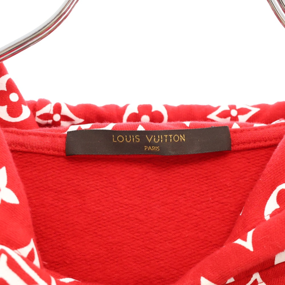 LOUIS VUITTON(ルイヴィトン) 17AW LV Box Logo Hooded Sweatshirt ×SUPREME モノグラムボックスロゴプルオーバーパーカー レッド HDY91WJIU