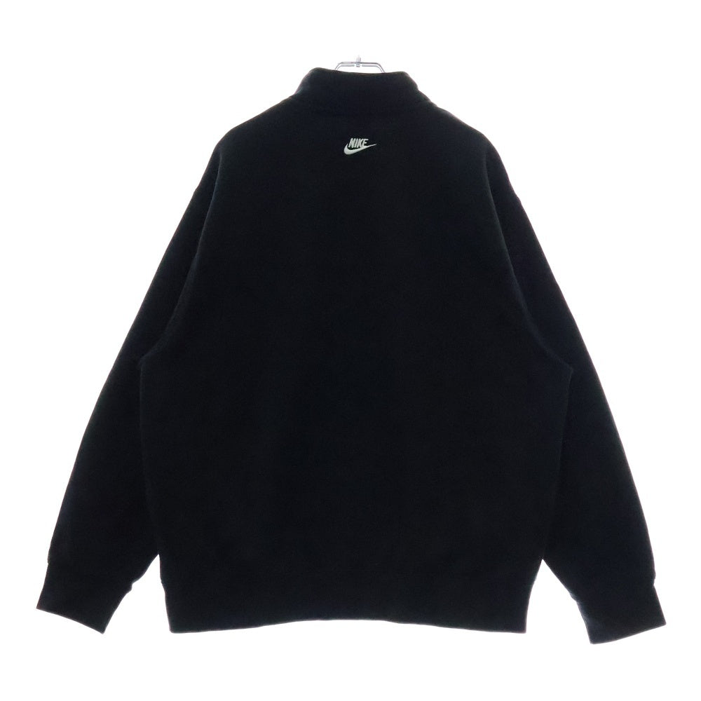 NIKE(ナイキ) CLUB BB HZ NIKE ARCH アーチロゴ ハーフジップ 長袖スウェットトレーナー FZ0874-010 ブラック