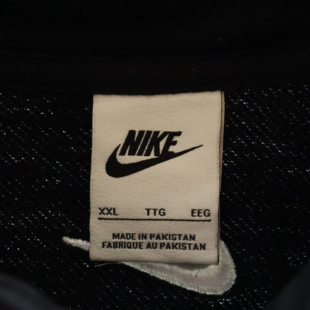 NIKE(ナイキ) CLUB BB HZ NIKE ARCH アーチロゴ ハーフジップ 長袖スウェットトレーナー FZ0874-010 ブラック