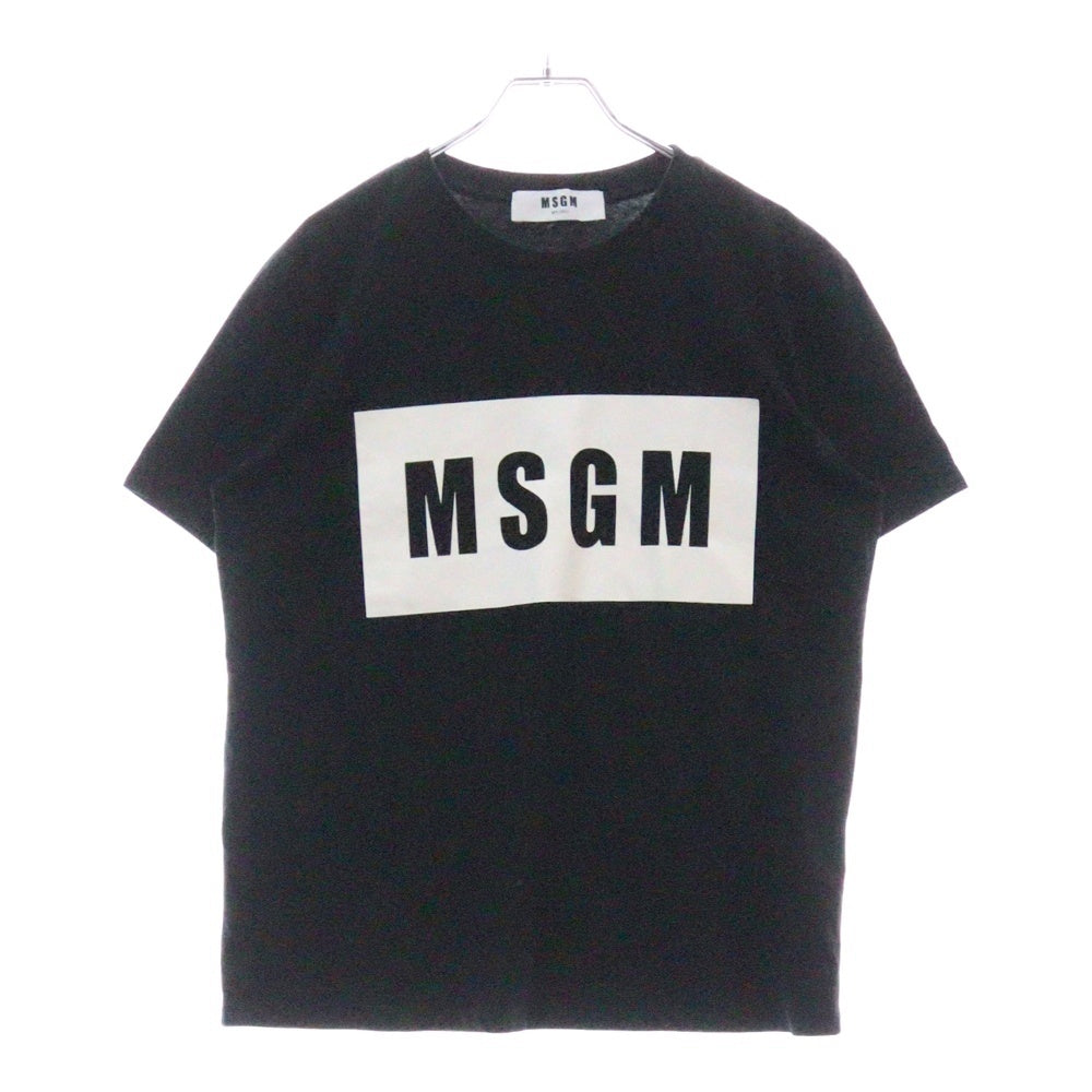 MSGM(エムエスジーエム) フロントロゴプリント 半袖Tシャツ カットソー ブラック 2641MDM95 レディース