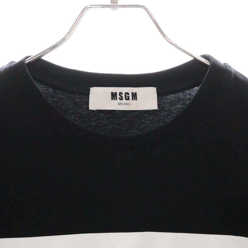 MSGM(エムエスジーエム) フロントロゴプリント 半袖Tシャツ カットソー ブラック 2641MDM95 レディース