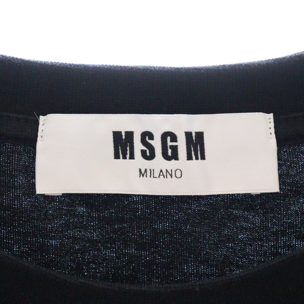 MSGM(エムエスジーエム) フロントロゴプリント 半袖Tシャツ カットソー ブラック 2641MDM95 レディース