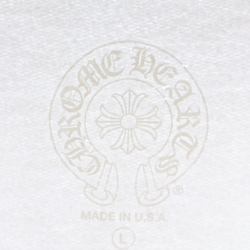 CHROME HEARTS(クロムハーツ) Horseshoe Crewneck Sweatshirt ホースシュープリント 袖フローラル クルーネックスウェットトレーナー ホワイト