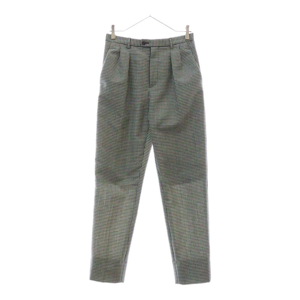 SAINT LAURENT PARIS(サンローランパリ) HOUNDSTOOTH PATTERN TAPERED SLACKS 千鳥格子柄テーパードスラックス ホワイト/ブラック 682379 Y1E14