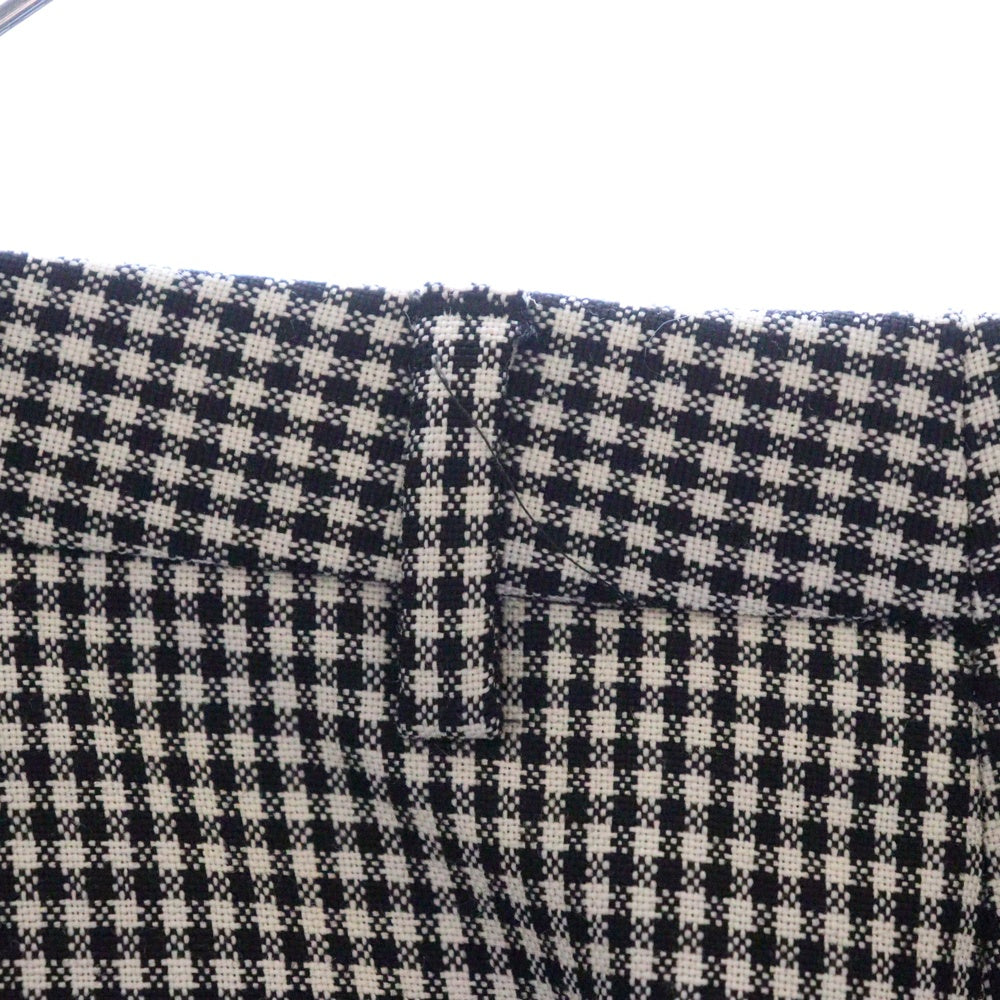 SAINT LAURENT PARIS(サンローランパリ) HOUNDSTOOTH PATTERN TAPERED SLACKS 千鳥格子柄テーパードスラックス ホワイト/ブラック 682379 Y1E14