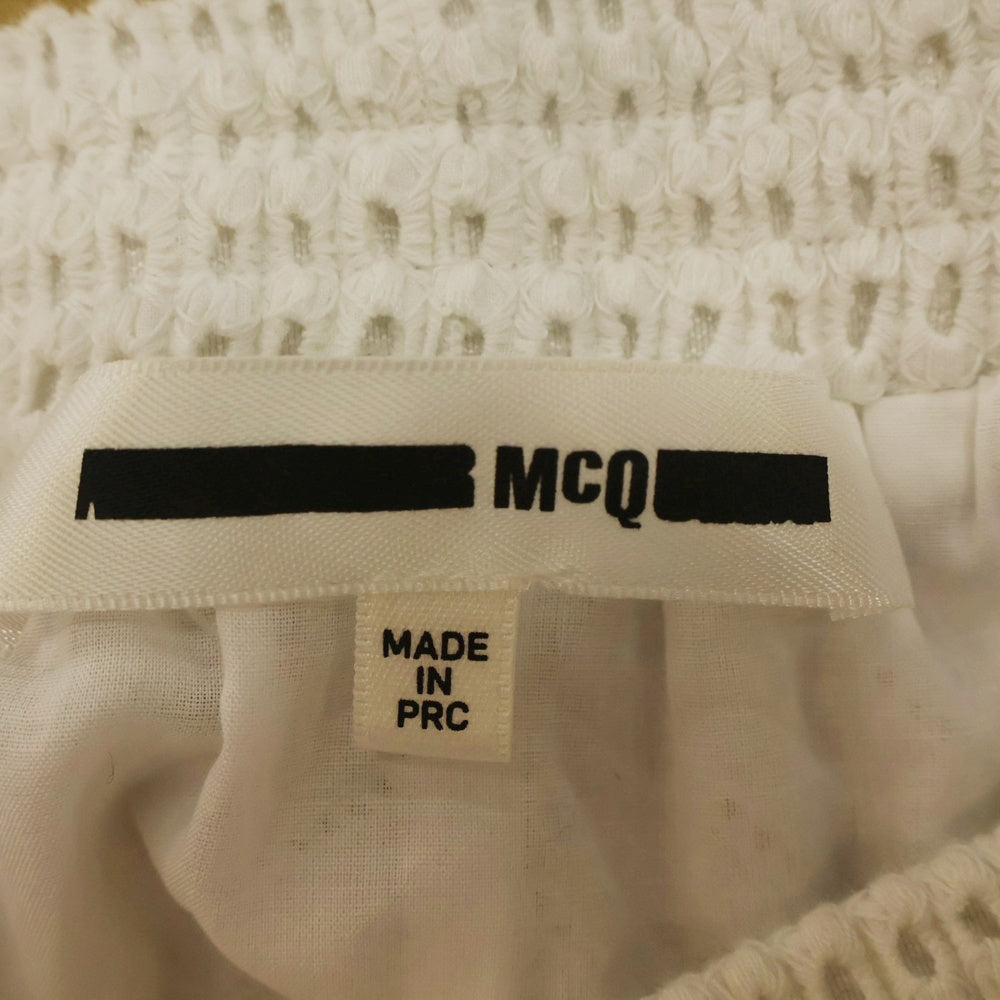 McQ Alexander McQueen(マックキューアレキサンダーマックイーン) 切り替えフレア ロングスカート ホワイト レディース