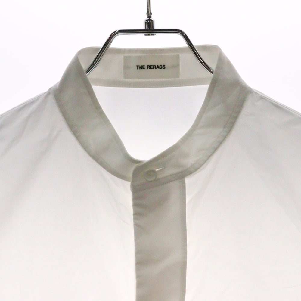 THE RERACS(ザ リラクス) VINTAGE FINX COTTON THE PLACKET SHIRT スタンドカラー長袖シャツ レディース ホワイト 22FW-REBL-314