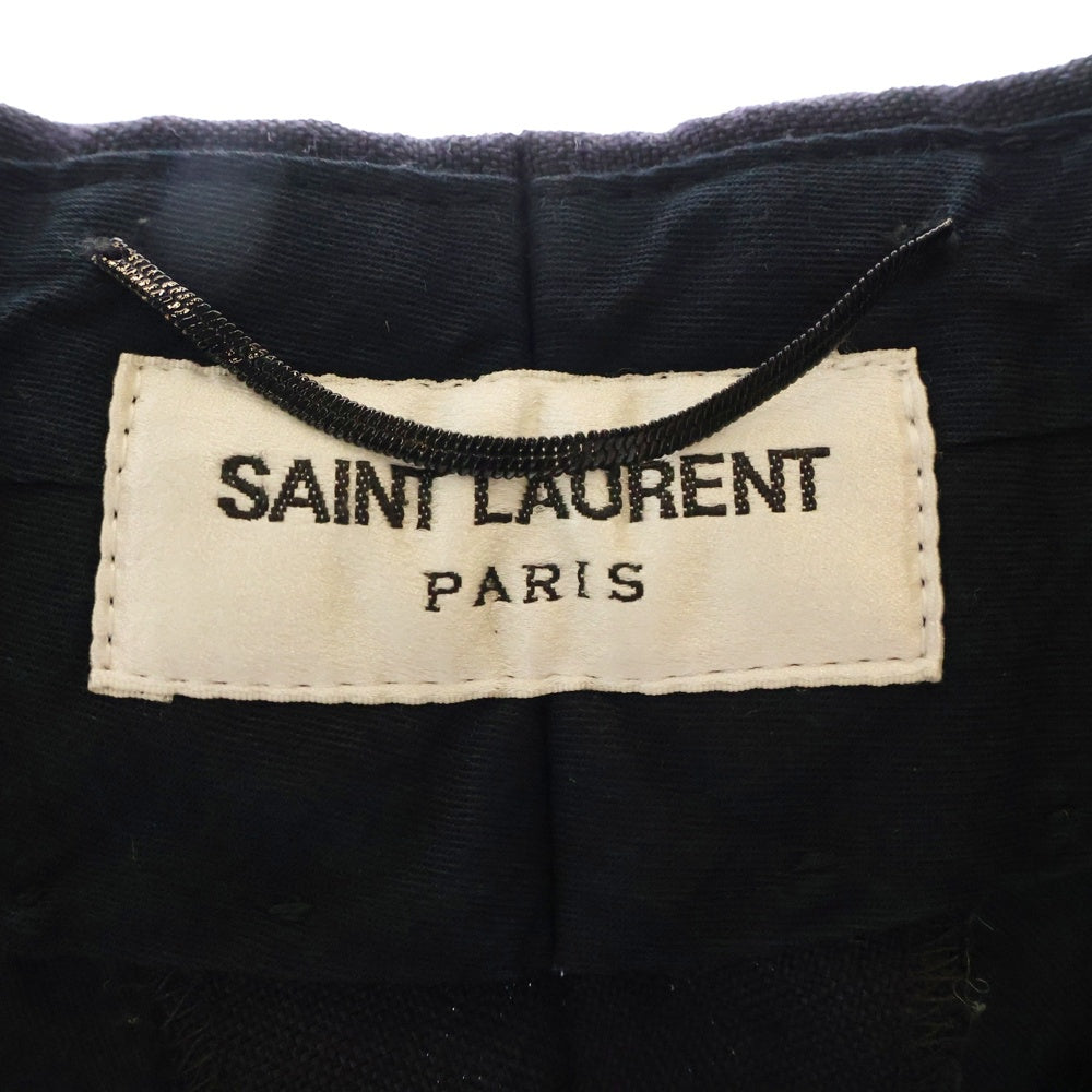 SAINT LAURENT PARIS(サンローランパリ) 15AW エディ期 ノータックスラックスパンツ ウール ネイビー 398837