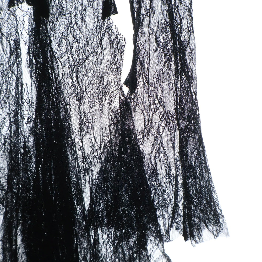 Yohji Yamamoto(ヨウジヤマモト) 25SS GOTHIC LACE LONG BLOUSE FP-B19-900 ゴシックレース ロングブラウス レディース ブラック