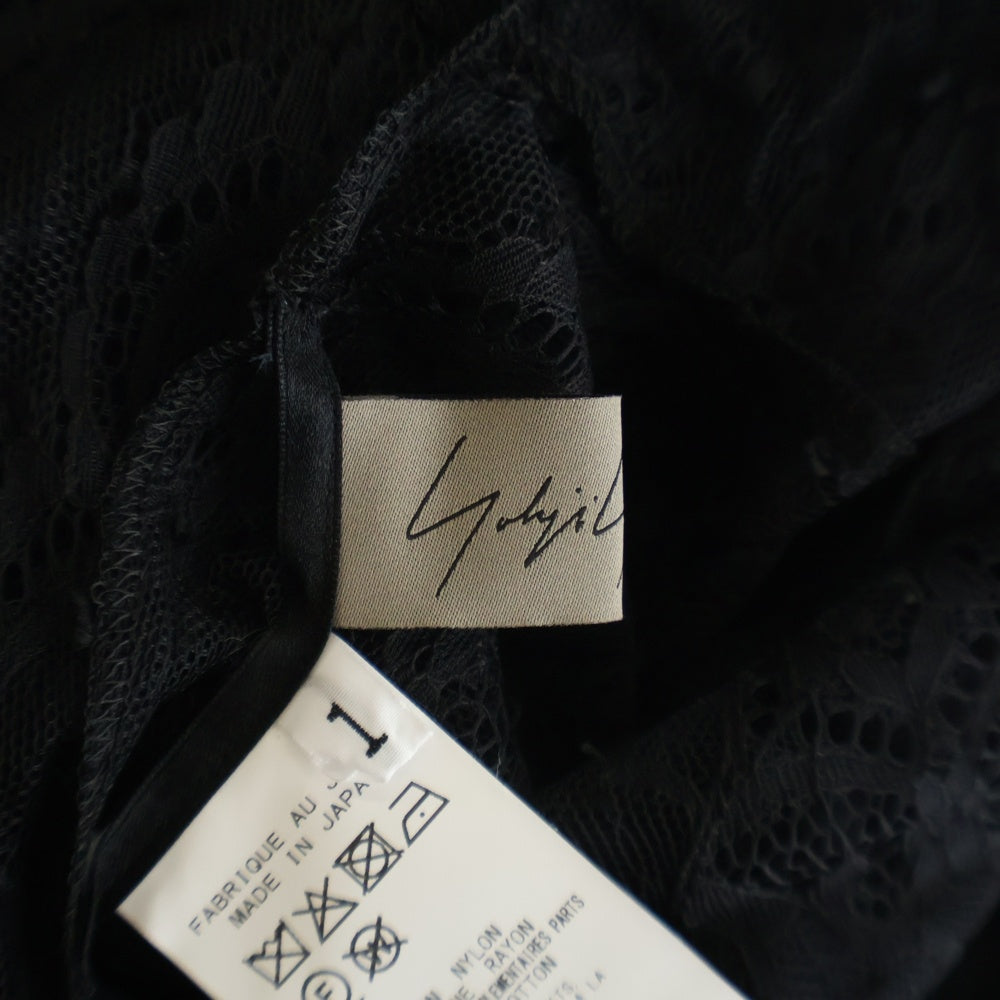 Yohji Yamamoto(ヨウジヤマモト) 25SS GOTHIC LACE LONG BLOUSE FP-B19-900 ゴシックレース ロングブラウス レディース ブラック