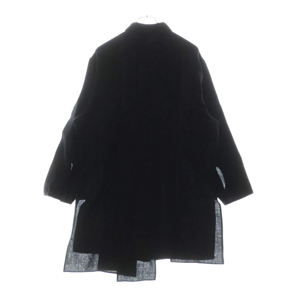 Yohji Yamamoto POUR HOMME(ヨウジヤマモト プールオム) 24AW ドッキング ウール ロングスリーブ長袖シャツ HO-B21-551 ブラック