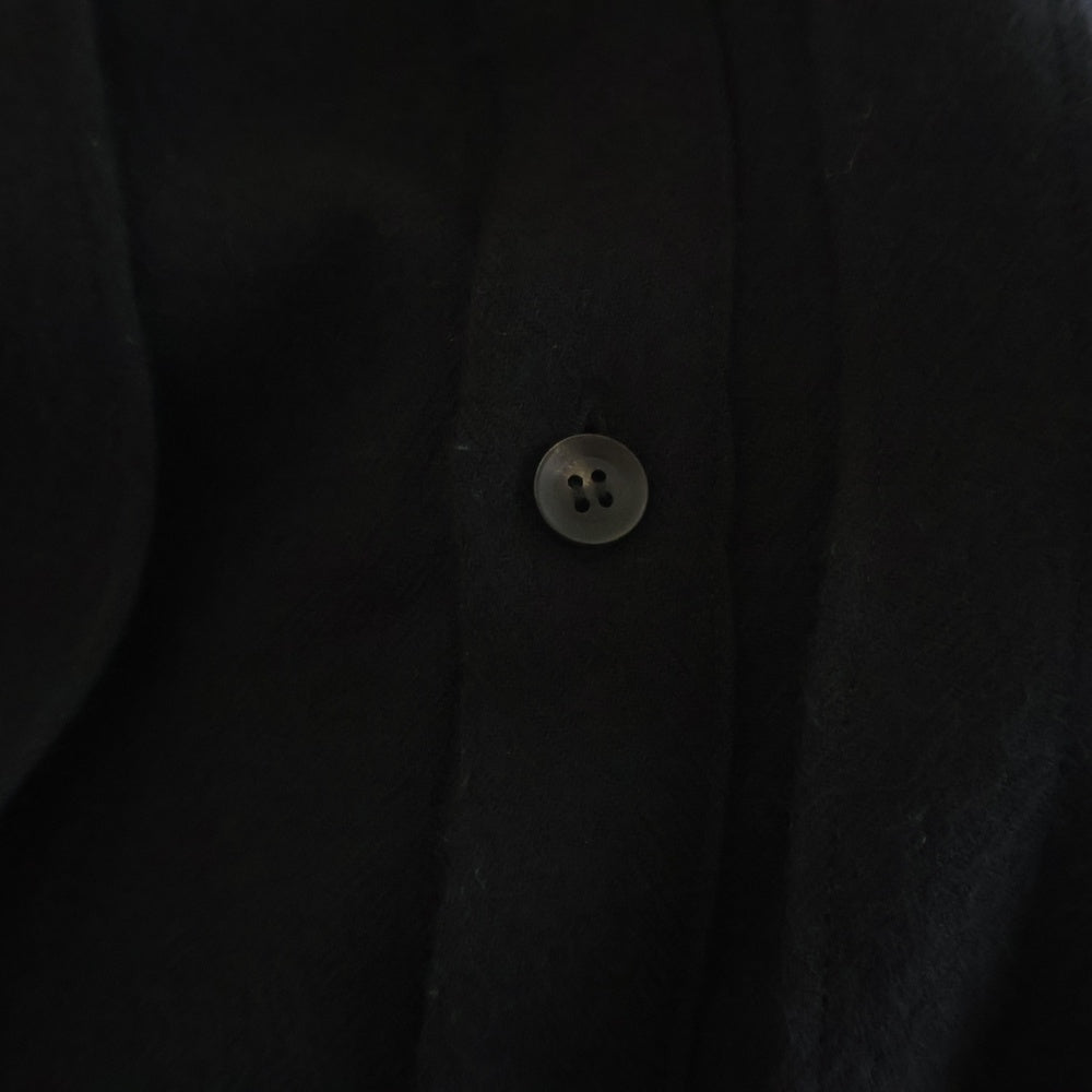 Yohji Yamamoto POUR HOMME(ヨウジヤマモト プールオム) 24AW ドッキング ウール ロングスリーブ長袖シャツ HO-B21-551 ブラック