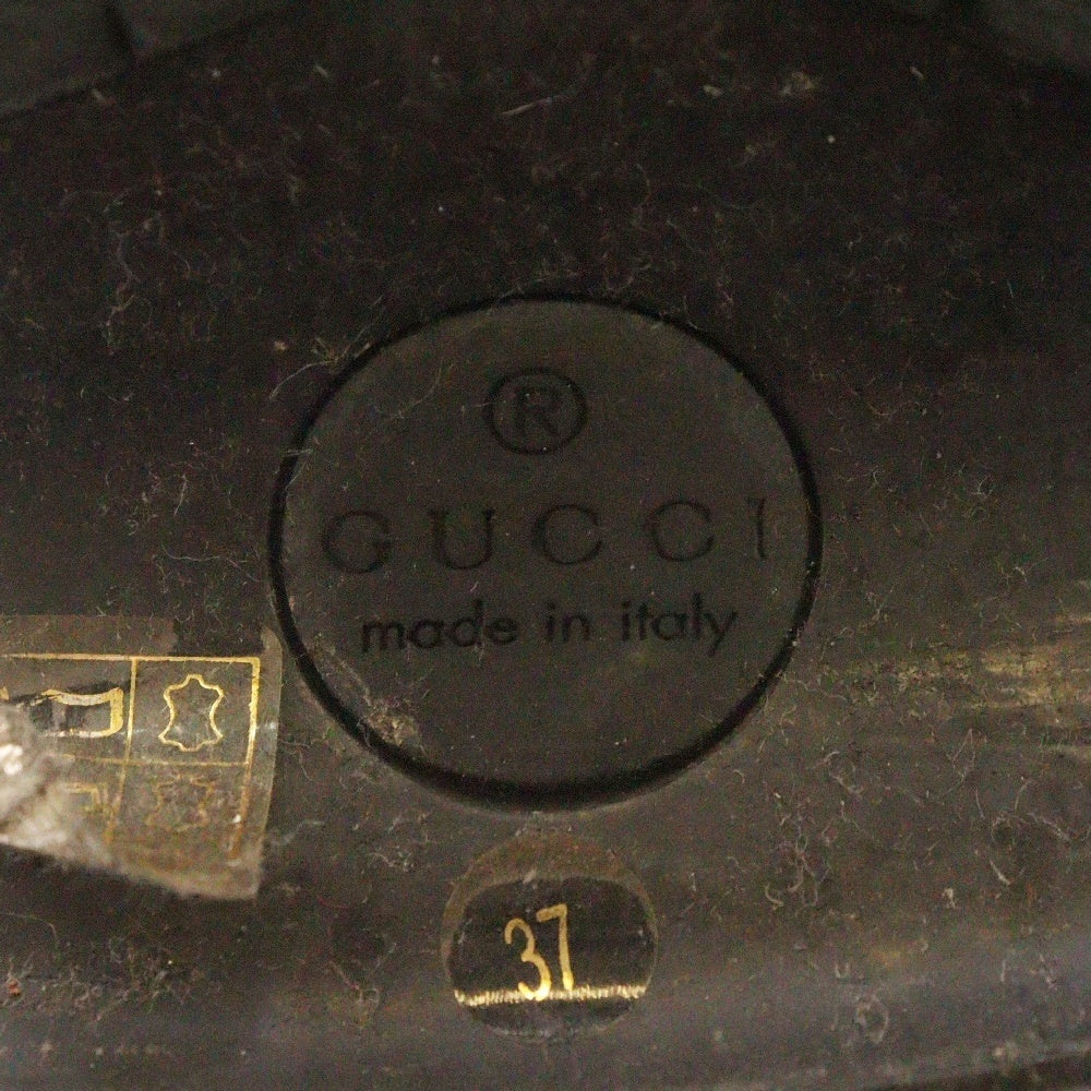 GUCCI(グッチ) Horsebit Leather Platform Sandals ホースビット レザー 厚底サンダル ブラック レディース