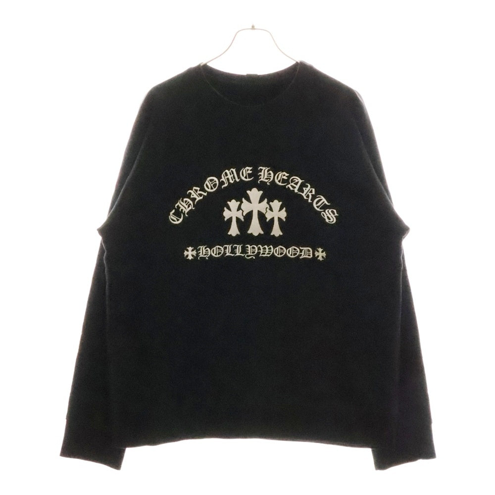 CHROME HEARTS(クロムハーツ) SAILIN ON CREW ラベル付き セメタリークロス クルーネックスウェットトレーナー ブラック