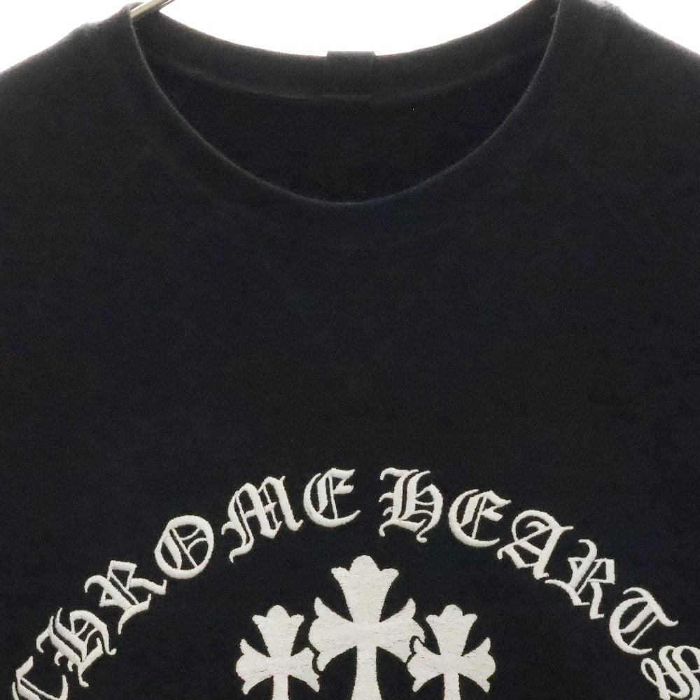 CHROME HEARTS(クロムハーツ) SAILIN ON CREW ラベル付き セメタリークロス クルーネックスウェットトレーナー ブラック