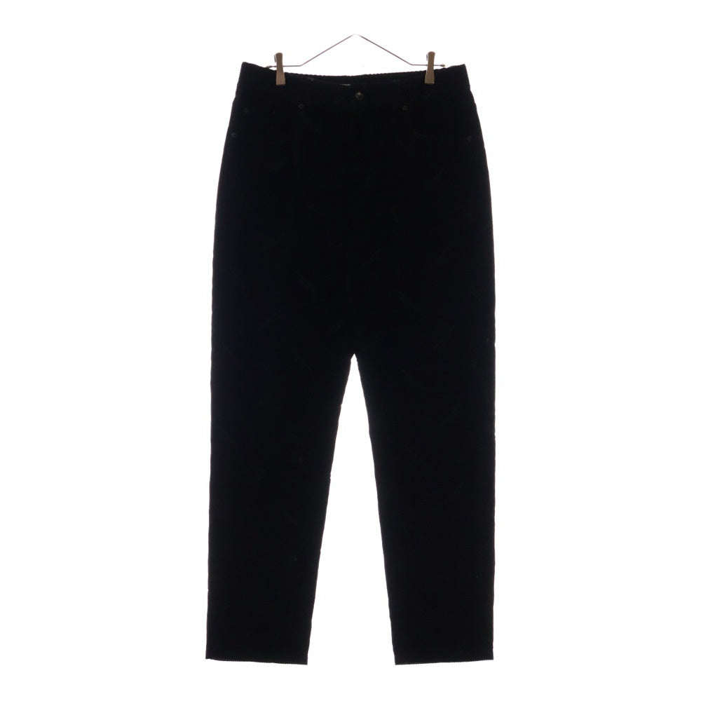ALEXANDER WANG(アレキサンダーワン) ロゴ総柄 コーデュロイ ストレートパンツ ブラック