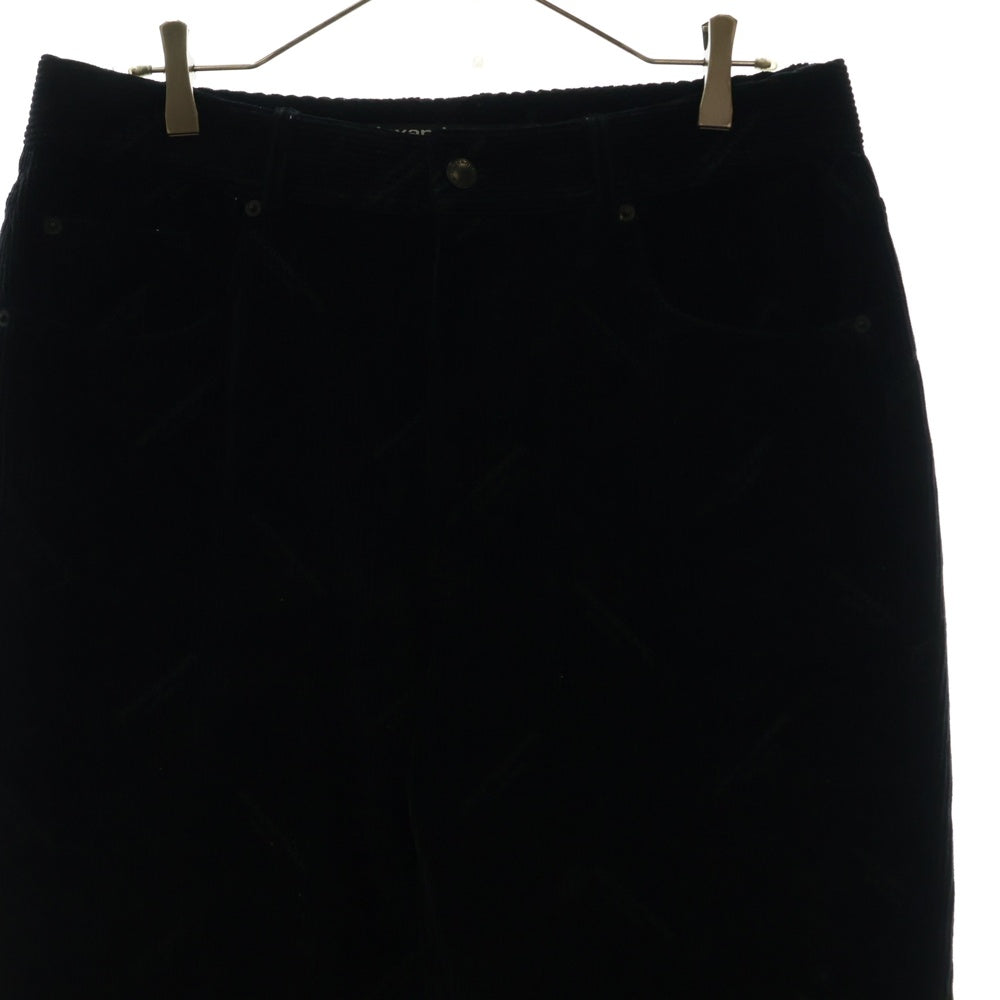 ALEXANDER WANG(アレキサンダーワン) ロゴ総柄 コーデュロイ ストレートパンツ ブラック