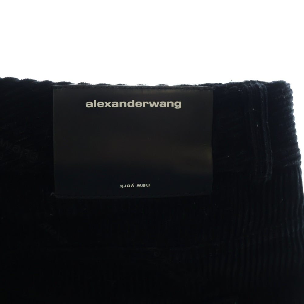 ALEXANDER WANG(アレキサンダーワン) ロゴ総柄 コーデュロイ ストレートパンツ ブラック