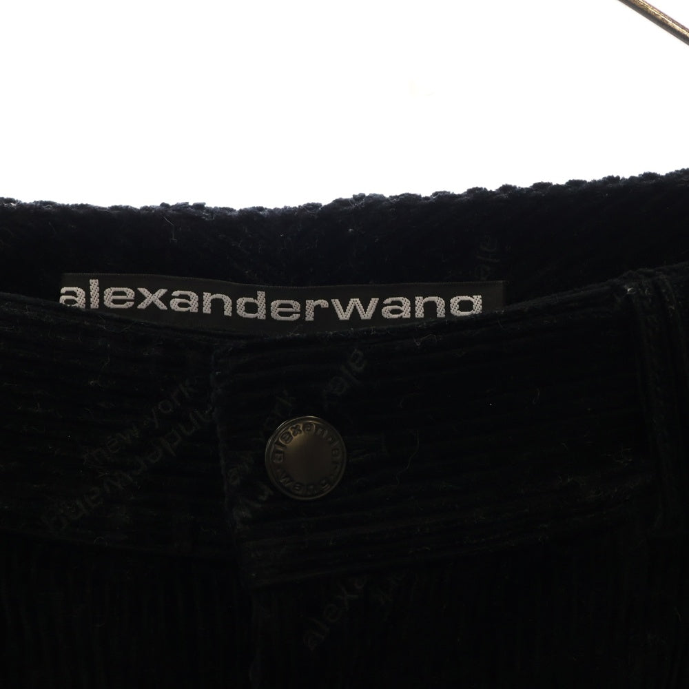 ALEXANDER WANG(アレキサンダーワン) ロゴ総柄 コーデュロイ ストレートパンツ ブラック