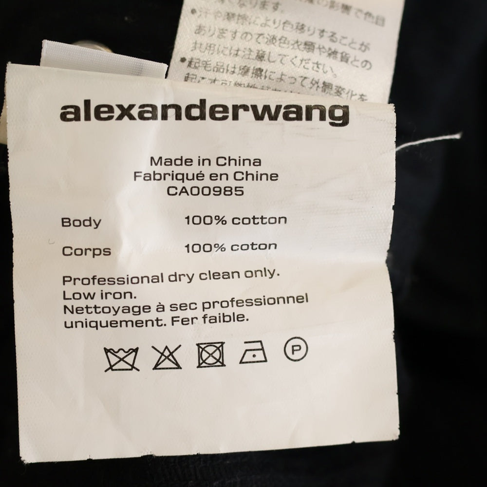 ALEXANDER WANG(アレキサンダーワン) ロゴ総柄 コーデュロイ ストレートパンツ ブラック