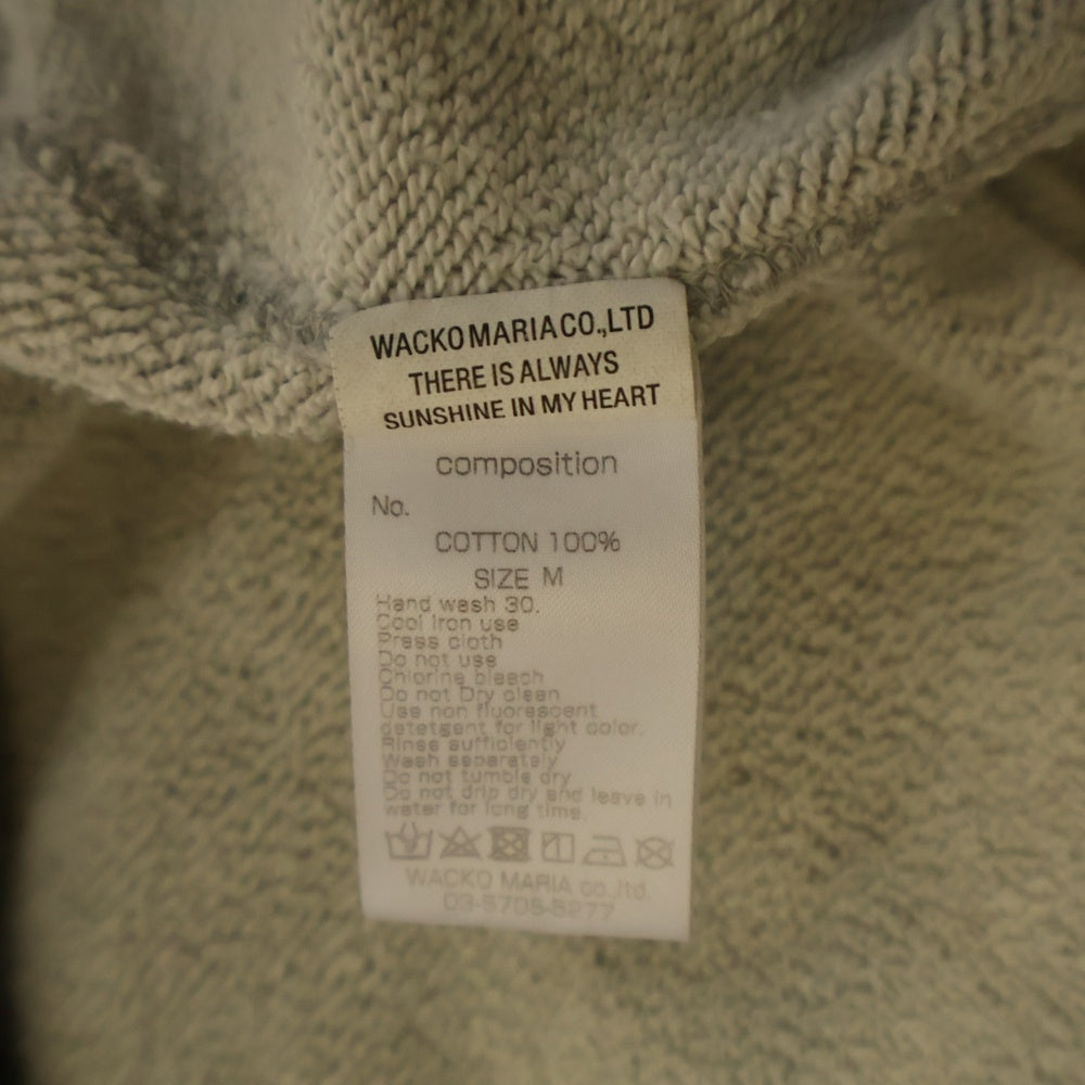 WACKO MARIA(ワコマリア) HEAVY WEIGHT PULLOVER HOODED SWEAT ロゴ刺繍 プルオーバーフーディ パーカー グレー