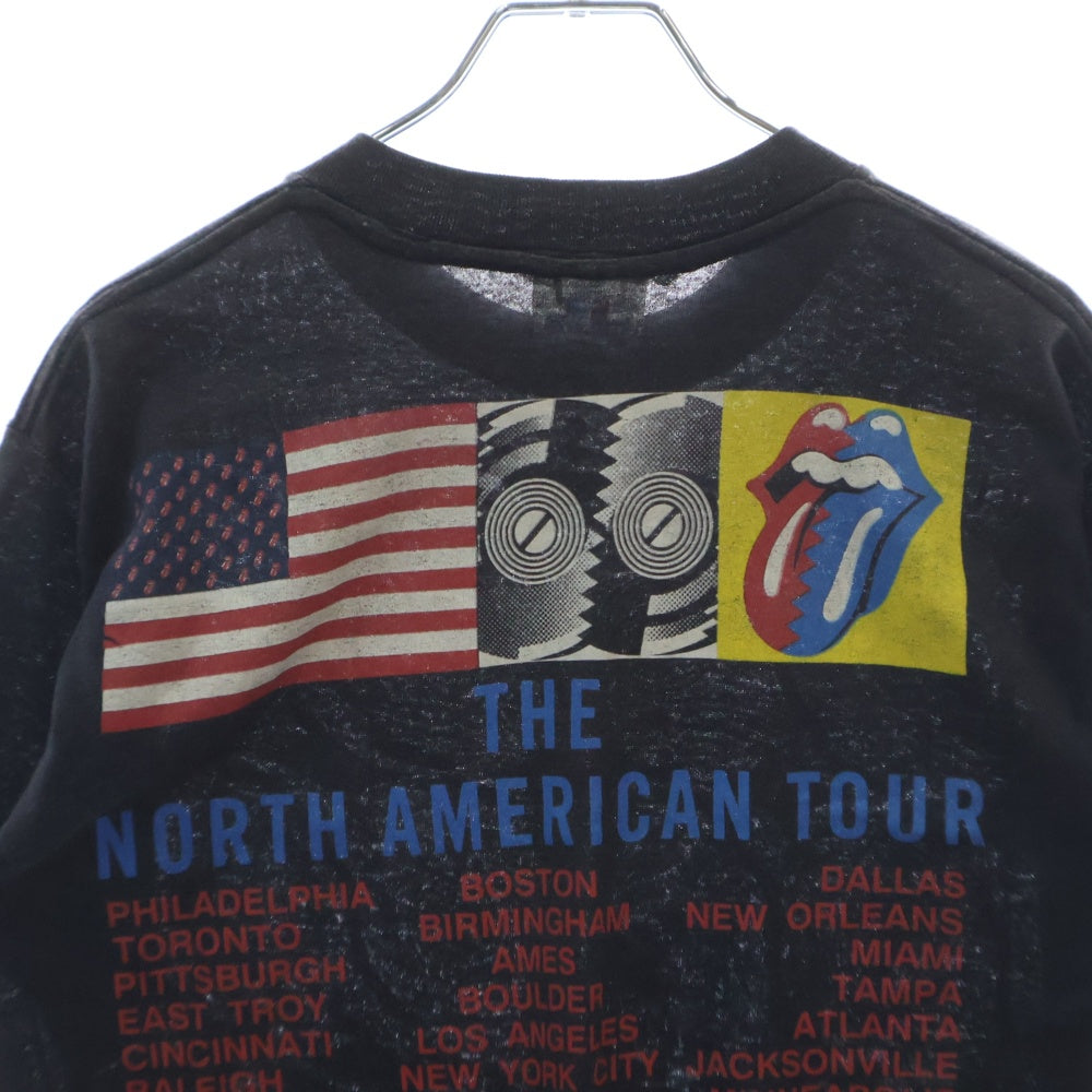 VINTAGE(ヴィンテージ) 80s THE ROLLING STONES STEEL WHEELS ザローリングストーンズ プリント 半袖Tシャツ カットソー ブラック