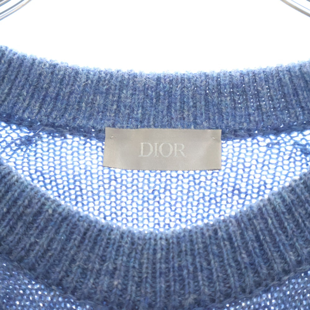 DIOR(ディオール) CDロゴ刺繍 ウール クルーネックセーター ニット 113M625AT194 ブルー