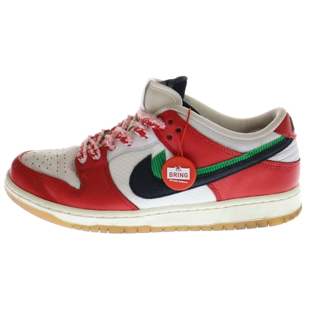 NIKE SB(ナイキエスビー) ×Frame Skate DUNK LOW PRO QS Habibi CT2550-600 フレイムスケート ダンク ハビビ ローカットスニーカー ホワイト/レッド US9/27.0cm
