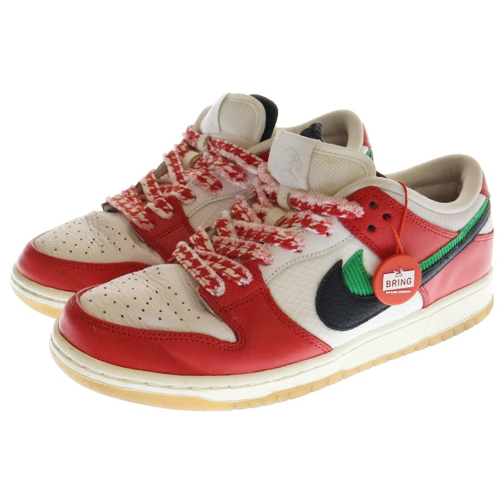 NIKE SB(ナイキエスビー) ×Frame Skate DUNK LOW PRO QS Habibi CT2550-600 フレイムスケート ダンク ハビビ ローカットスニーカー ホワイト/レッド US9/27.0cm