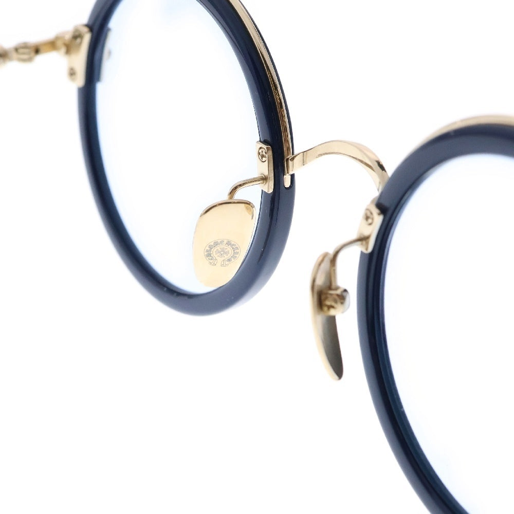 CHROME HEARTS(クロムハーツ) SEXTASTIC セックスタスティック カラーレンズ ラウンドサングラス メガネ 眼鏡 アイウェア ゴールド/ブルー