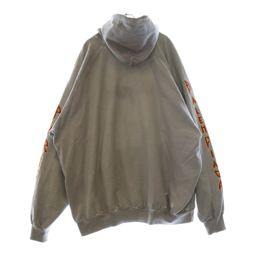 BALENCIAGA(バレンシアガ) 22SS Metal Hoodie Oversized 697879 TMV89 メタルロゴプリントフーディ オーバーサイズプルオーバーパーカー