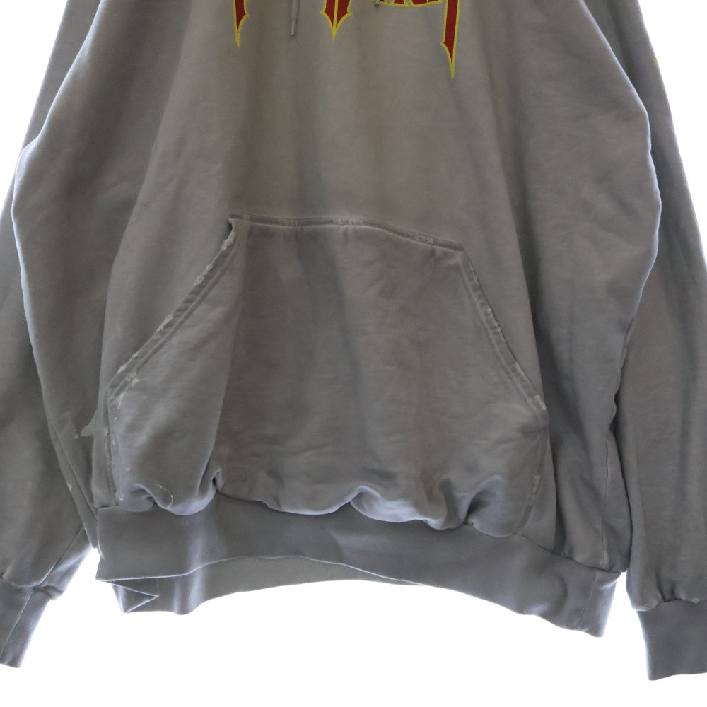 BALENCIAGA(バレンシアガ) 22SS Metal Hoodie Oversized 697879 TMV89 メタルロゴプリントフーディ オーバーサイズプルオーバーパーカー