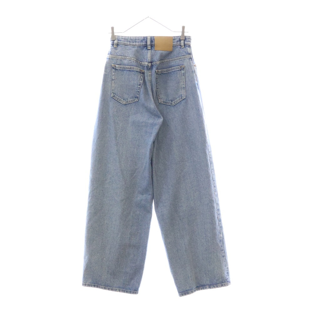 MM6 Maison Margiela(エムエムシックスメゾンマルジェラ) ペイント加工 センターシーム デニムワイドパンツ レディース S52LA0230 S30589 インディゴブルー