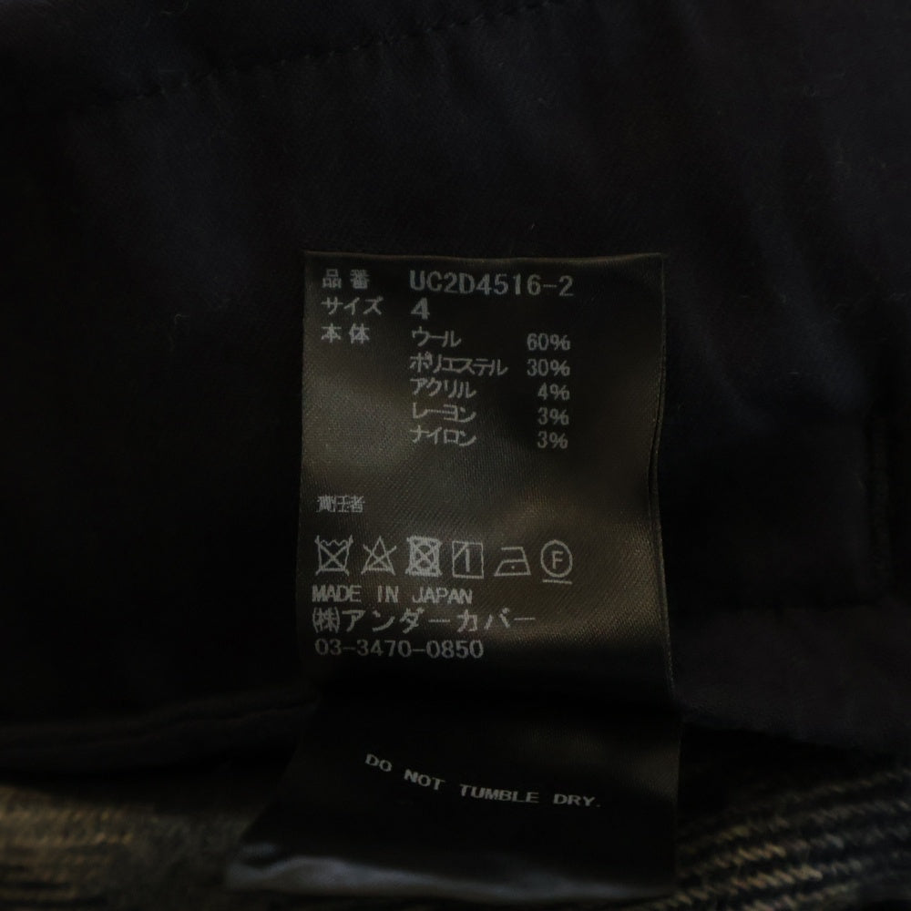 UNDERCOVER(アンダーカバー) 24AW チェック ウールイージーパンツ ネイビー UC2D4516-2