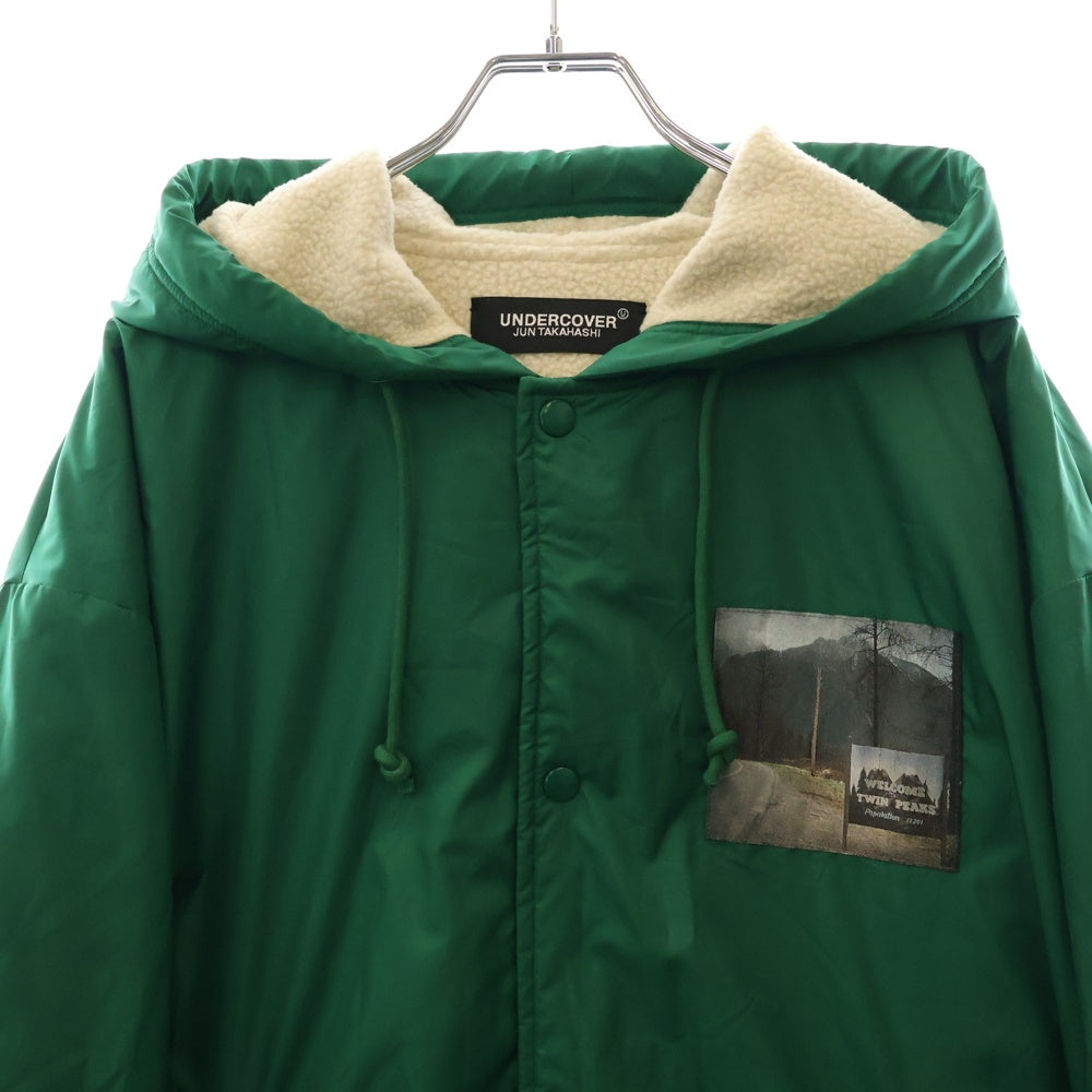 UNDERCOVER(アンダーカバー) 24AW TWIN PEAKS ツインピークス 裏ポーラボアフリースロングコーチジャケット グリーン UC2D4303-1