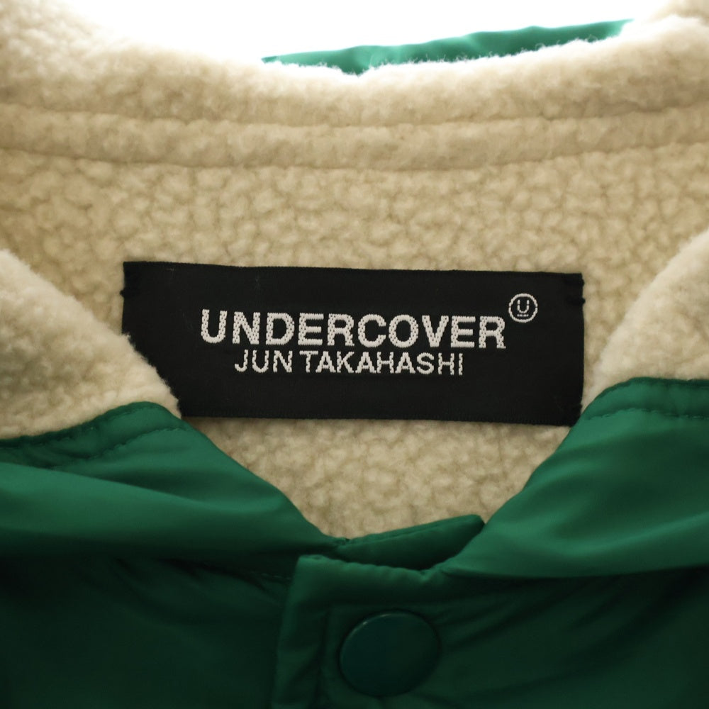 UNDERCOVER(アンダーカバー) 24AW TWIN PEAKS ツインピークス 裏ポーラボアフリースロングコーチジャケット グリーン UC2D4303-1