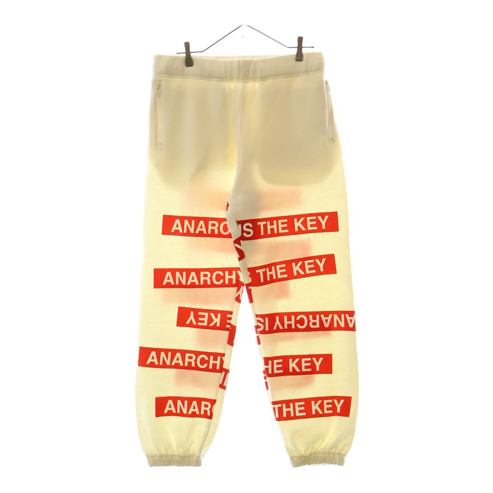 UNDERCOVER(アンダーカバー) 24AW ANARCHY IS THE KEY プリント 裏起毛スウェットパンツ ホワイト/レッド UC2D4504-3