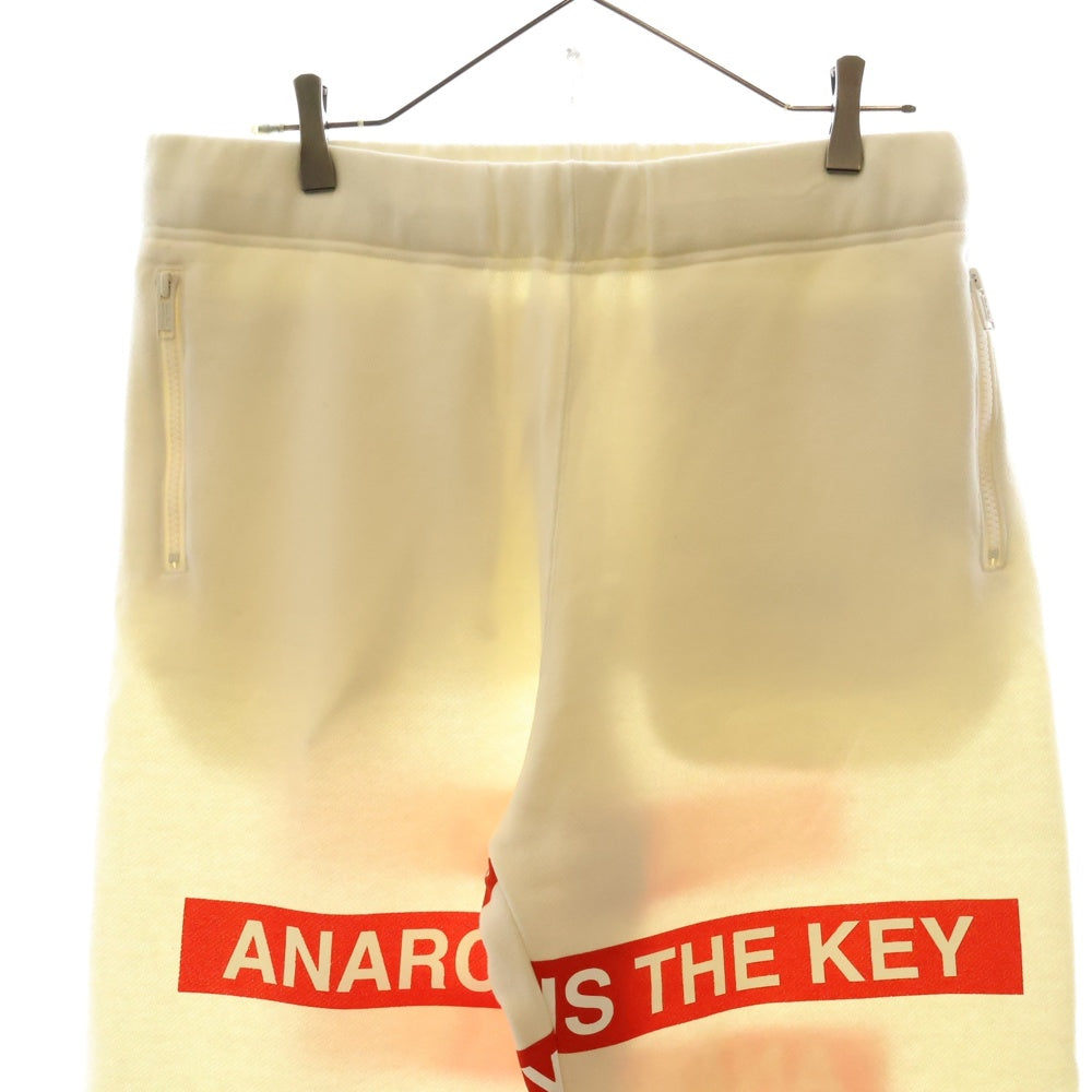 UNDERCOVER(アンダーカバー) 24AW ANARCHY IS THE KEY プリント 裏起毛スウェットパンツ ホワイト/レッド UC2D4504-3