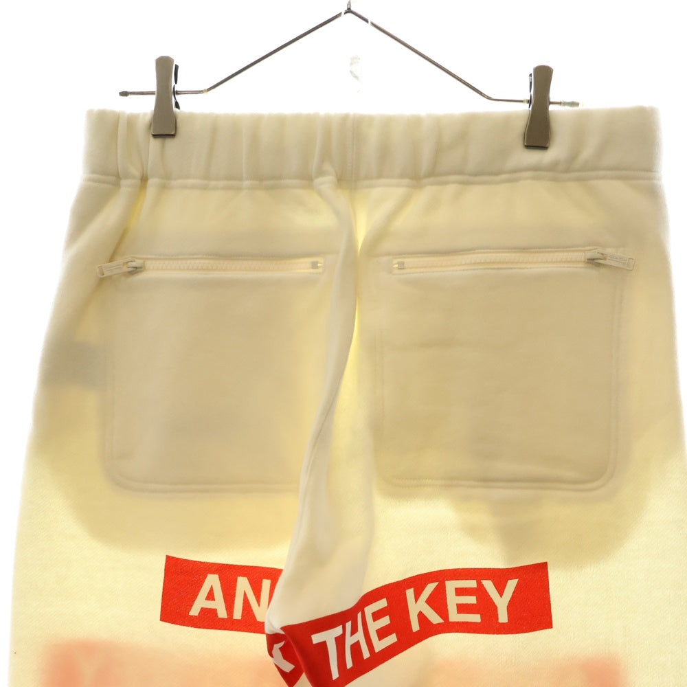 UNDERCOVER(アンダーカバー) 24AW ANARCHY IS THE KEY プリント 裏起毛スウェットパンツ ホワイト/レッド UC2D4504-3